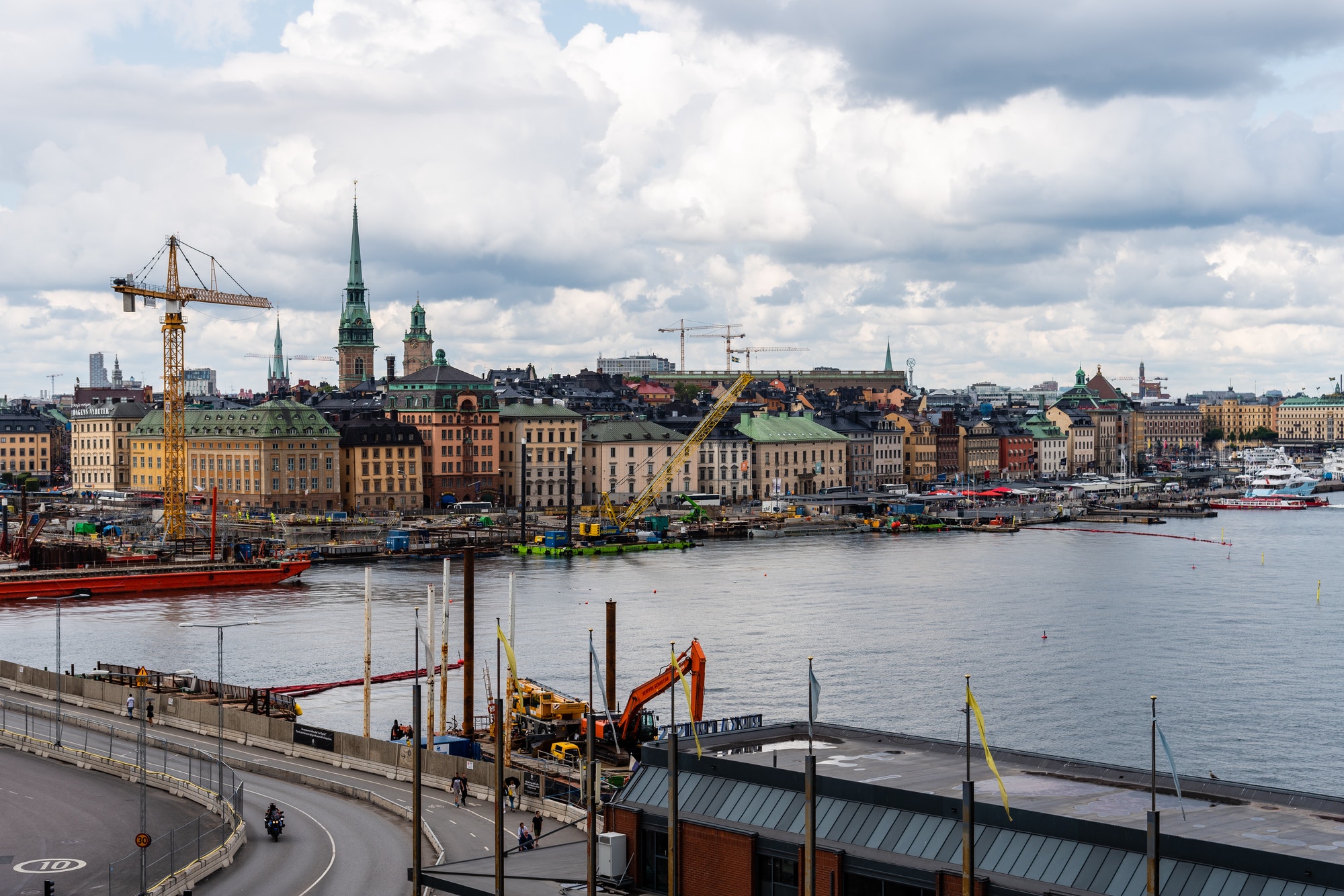 Construction works in the waterfront of the port of Stockholm
